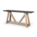 Rialto Two-Toned Black and Brown Wood Angular Leg Console Table - Default Title
