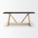 Rialto Two-Toned Black and Brown Wood Angular Leg Console Table - Default Title