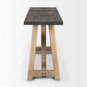 Rialto Two-Toned Black and Brown Wood Angular Leg Console Table - Default Title