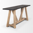 Rialto Two-Toned Black and Brown Wood Angular Leg Console Table - Default Title