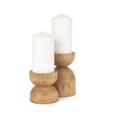 Aleena Wooden Candle Holder Set of 2 - Default Title