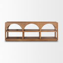 Bela Large Medium Brown Wood Arched Console Table - Default Title