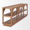 Bela Large Medium Brown Wood Arched Console Table - Default Title