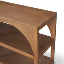 Bela Large Medium Brown Wood Arched Console Table - Default Title