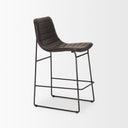 Meritt 37H Black Faux-Leather Seat W Black Metal Frame Stool - Default Title