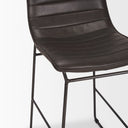 Meritt 37H Black Faux-Leather Seat W Black Metal Frame Stool - Default Title