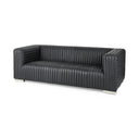 Ricciardo Black Leather Wrapped Three Seater Sofa 825L x 385W x 265H - Default Title