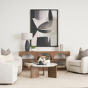 Rumer Dark Brown Wood w White Marble Coffee Table - Default Title