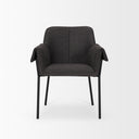 Brently Dining Chair w Gray Fabric Matte Black Metal Legs - Default Title