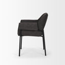 Brently Dining Chair w Gray Fabric Matte Black Metal Legs - Default Title