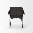 Brently Dining Chair w Gray Fabric Matte Black Metal Legs - Default Title