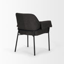 Brently Dining Chair w Gray Fabric Matte Black Metal Legs - Default Title
