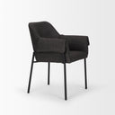 Brently Dining Chair w Gray Fabric Matte Black Metal Legs - Default Title