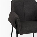 Brently Dining Chair w Gray Fabric Matte Black Metal Legs - Default Title