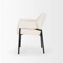 Brently Dining Chair w Cream Boucle Fabric Matte Black Metal Legs - Default Title