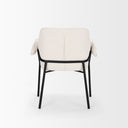 Brently Dining Chair w Cream Boucle Fabric Matte Black Metal Legs - Default Title