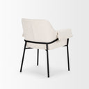 Brently Dining Chair w Cream Boucle Fabric Matte Black Metal Legs - Default Title