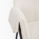 Brently Dining Chair w Cream Boucle Fabric Matte Black Metal Legs - Default Title