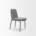 Eve Dining Chair w Gray Fabric Matte Black Metal - Default Title
