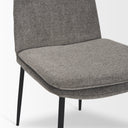 Eve Dining Chair w Gray Fabric Matte Black Metal - Default Title