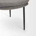Eve Dining Chair w Gray Fabric Matte Black Metal - Default Title