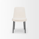 Eve Dining Chair w Cream Boucle Fabric Matte Black Metal - Default Title