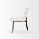 Eve Dining Chair w Cream Boucle Fabric Matte Black Metal - Default Title