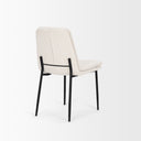 Eve Dining Chair w Cream Boucle Fabric Matte Black Metal - Default Title