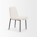 Eve Dining Chair w Cream Boucle Fabric Matte Black Metal - Default Title