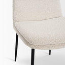 Eve Dining Chair w Cream Boucle Fabric Matte Black Metal - Default Title