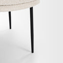 Eve Dining Chair w Cream Boucle Fabric Matte Black Metal - Default Title