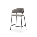 Carolyn Counter Stool w Gray Fabric Matte Black Metal - Default Title