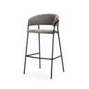 Carolyn Bar Stool w Gray Fabric Matte Black Metal - Default Title