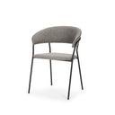 Carolyn Dining Chair w Gray Fabric Matte Black Metal - Default Title
