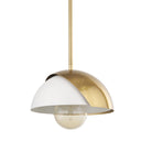 Cybill Brushed Brass w White Metal Shade 1-Light Wall Pendant - Default Title