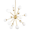 Barbara Brushed Gold Metal w Frosted Glass Globes 18-Light Chandelier - Default Title