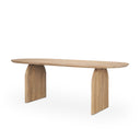 Isla Oval Dining Table wLight Brown Wood Top Arched Legs - Default Title