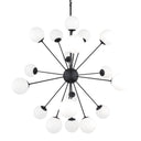 Barbara Matte Black Metal w Frosted Glass Globes 18-Light Chandelier - Default Title
