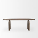 Isla Oval Dining Table wDark Brown Wood Top Arched Legs - Default Title