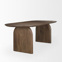 Isla Oval Dining Table wDark Brown Wood Top Arched Legs - Default Title