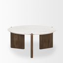 Rumer Dark Brown Wood w White Marble Coffee Table - Default Title