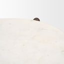Rumer Dark Brown Wood w White Marble Side Table - Default Title