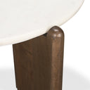 Rumer Dark Brown Wood w White Marble Side Table - Default Title