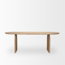 Isla Oval Dining Table wLight Brown Wood Top Arched Legs - Default Title