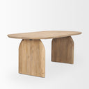 Isla Oval Dining Table wLight Brown Wood Top Arched Legs - Default Title