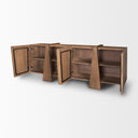 Eula Medium Brown Wood 4-Door Sideboard - Default Title