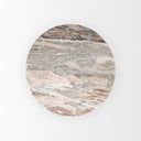 Allyson 42 Round Brown Wood Pedestal w Savar Pink Marble Top Dining Table - Default Title
