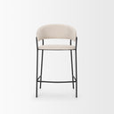 Carolyn Counter Stool w Oatmeal Fabric Matte Black Metal - Default Title