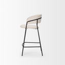 Carolyn Counter Stool w Oatmeal Fabric Matte Black Metal - Default Title