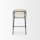 Carolyn Counter Stool w Oatmeal Fabric Matte Black Metal - Default Title
